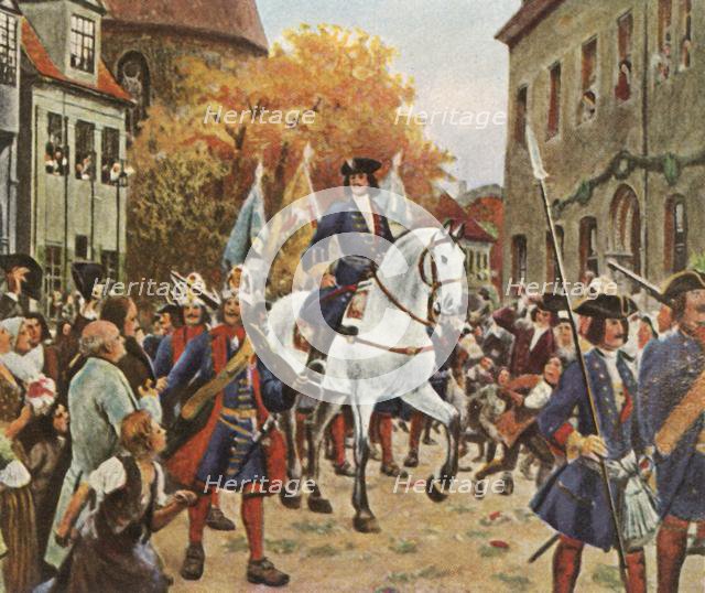 Entry of Prince Leopold I into Dessau after the War of the Spanish Succession, 1712, (1936). Creator: Unknown.