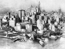 Aerial view of Lower New York, USA, 1926. Artist: Unknown
