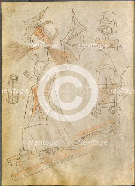 The Fire Witch (From: Bellicorum instrumentorum liber, cum figuris). Artist: Fontana, Giovanni (1395-1455)