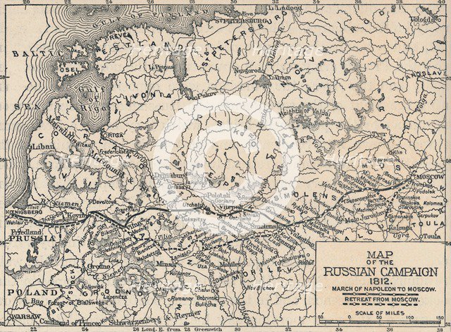 'Map of the Russian Campaign, 1812', (1896). Artist: Unknown.