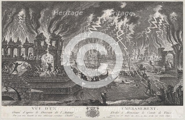 Vue d'un embrasement, 18th century. Creator: Quentin Pierre Chedel.