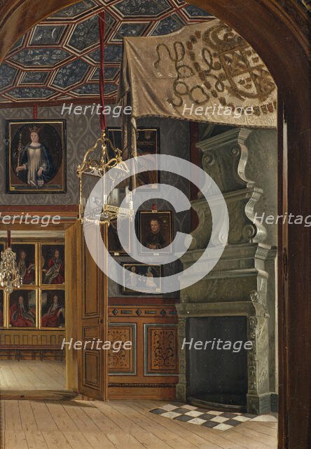 Gripsholm Castle, the drawing hall, 1881. Creator: Johan Robert Nilsson.