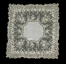Handkerchief, Belgian, third quarter 19th century. Creator: Unknown.