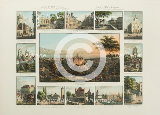 View of the city of Lausanne, 1832-1833. Creator: Isenring, Johann Baptist (1796-1860).