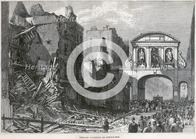 Temple Bar, London, 1877. Artist: Unknown.