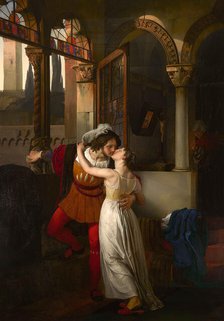 L'ultimo bacio dato a Giulietta da Romeo (The Last Kiss of Romeo and Juliet), 1823. Creator: Hayez, Francesco (1791-1882).