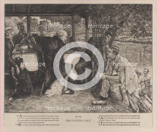 The Parable of the Prodigal Son, No. IV: The Fatted Calf, 1882. Creator: James Tissot.