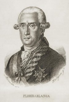 Jose Moñino y Redondo, 1st Count of Floridablanca (1728-1808), Spanish statesman, 1851. Creator: Pedro Hortigosa.