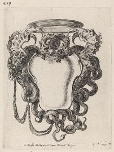 Cartouche Flanked by Dragons, 1647. Creator: Stefano della Bella.