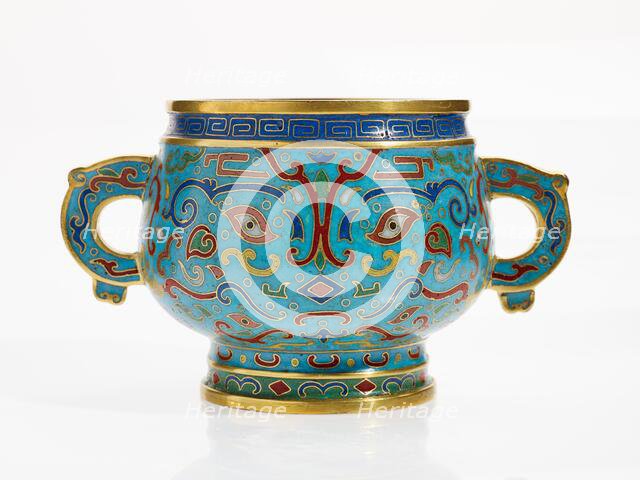 Imperial censer in shape of ancient ritual food container (gui), 1736-1795. Creator: Unknown.