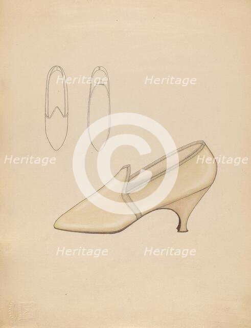 Wedding Slippers, c. 1936. Creator: Doris Beer.
