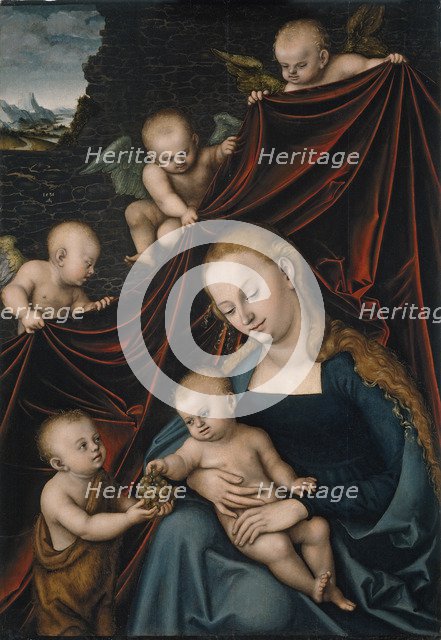 The Virgin and Child with Saint John and Angels. Artist: Cranach, Lucas, the Elder (1472-1553)