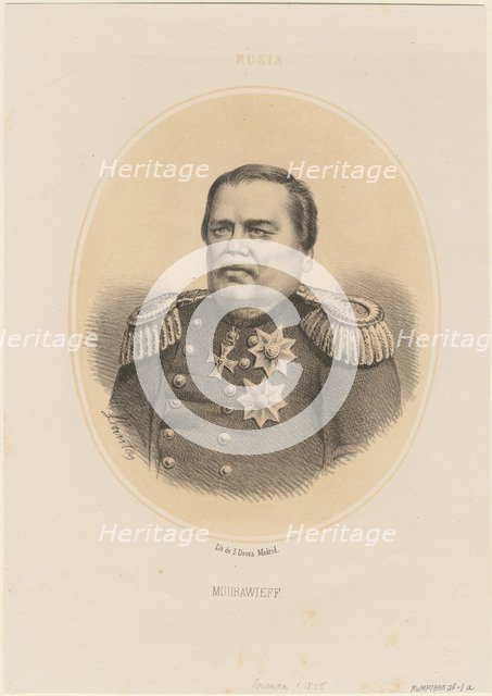 Portrait of Count Nikolay Muravyov-Amursky (1809-1881), 1865. Artist: Llanta, Jacques François Gaudérique (1807-1864)