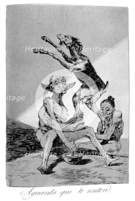 'Wait till you've been anointed', 1799. Artist: Francisco Goya