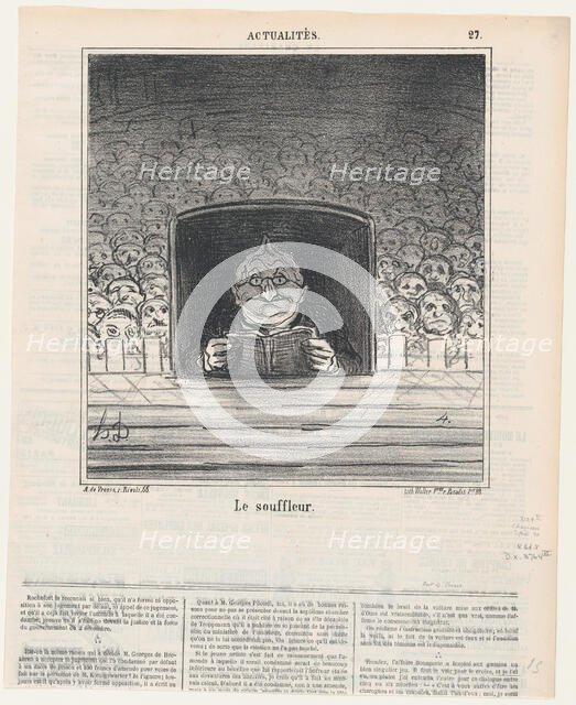 Le souffleur, 1870. Creator: Honore Daumier.
