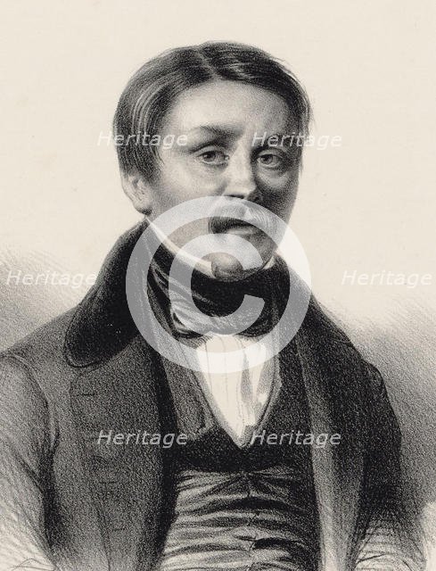 Portrait of the organist and composer Hippolyte Monpou (1804-1841) , 1840. Creator: Benjamin (Joseph Germain Mathieu Roubaud) (1811-1847).