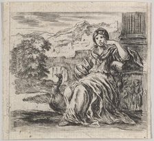 Juno, from 'Game of Mythology' (Jeu de la Mythologie), 1644. Creator: Stefano della Bella.