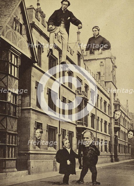 Montage of Ecclesiastical Figures Posed in Political Satire, 1860s. Creator: Unknown.