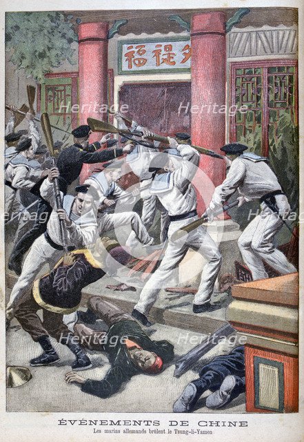 The German sailors burn Tsung-Li-Yamen, 1900. Artist: Unknown