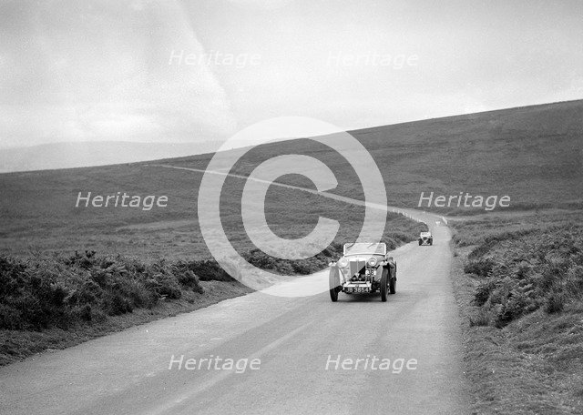 Cream Cracker Team MG PA of JA Bastock competing at the MCC Torquay Rally, July 1937. Artist: Bill Brunell.