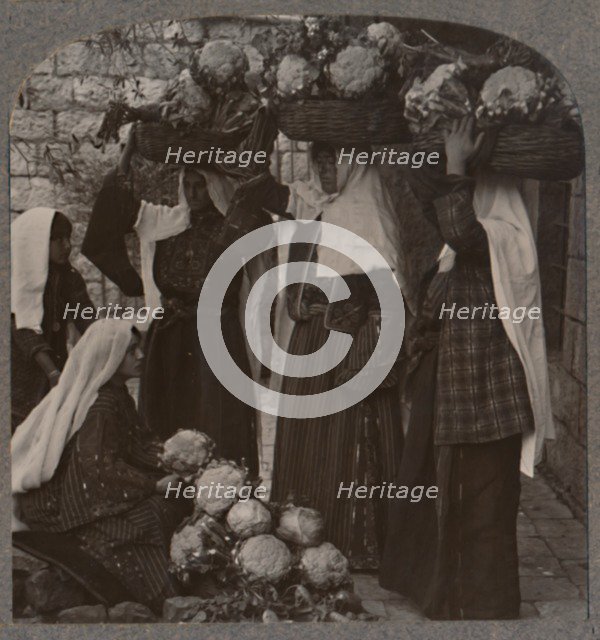 'Vegetable sellers, Jerusalem', c1900. Artist: Unknown.
