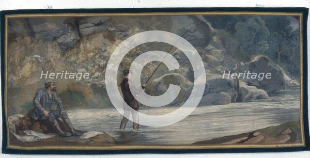 Cornelius Vanderbilt Fishing, English, 1882. Creators: John Evan Hodgson, The Royal Windsor Manufactory.