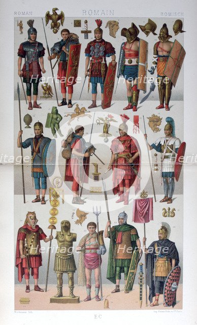 Roman military and gladiatorial costume, c1800-1836. Artist: Firmin Didot