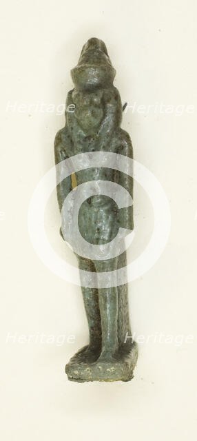 Amulet of the God Horus (?) with Double Crown, Egypt, Late Period, Dynasty 26-31 (664-332 BCE). Creator: Unknown.