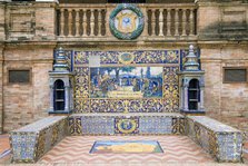 Tiled alcove in the Plaza de Espana, Seville, Andalusia, Spain, 2007. Artist: Samuel Magal