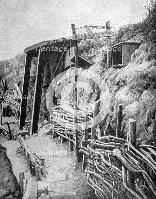 A French trench, World War I, 1915. Artist: Unknown