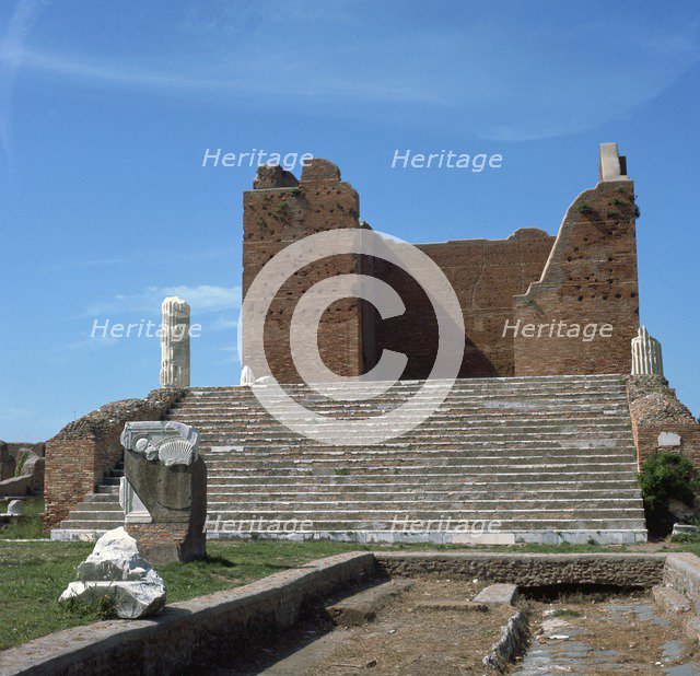 The remains of the Capitol of Ostia, Rome's port, 2nd century. Artist: Unknown