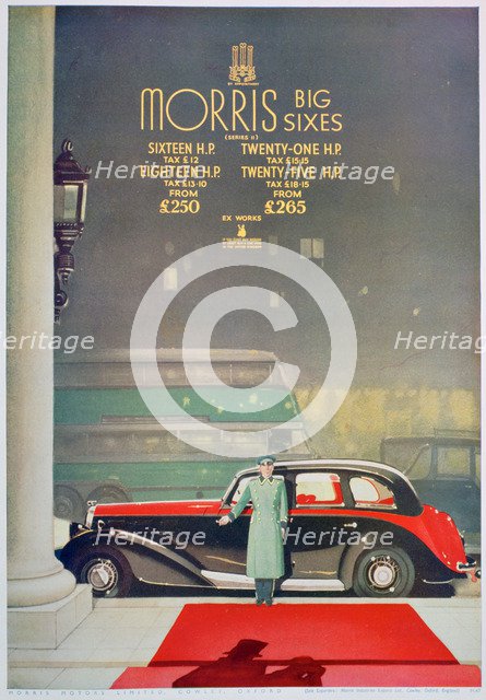 Advert for the Morris Big Six motor car, 1936. Artist: Unknown