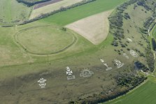 Chalk military badges and Chisenbury Camp univallate hillfort, Fovant Down, Wiltshire, 2015. Creator: Historic England Staff Photographer.