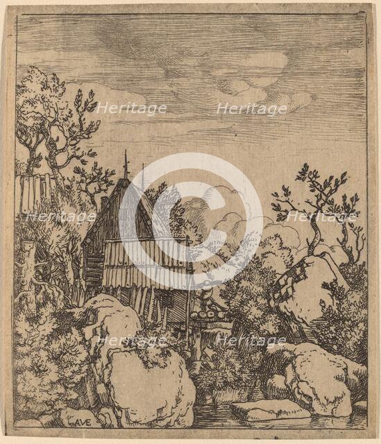 Man on a Small Wooden Bridge, probably c. 1645/1656. Creator: Allart van Everdingen.