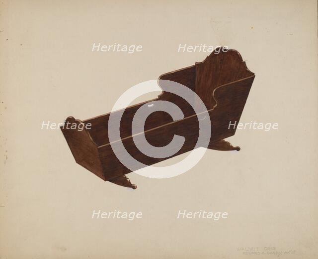 Walnut Crib, 1935/1942. Creator: Edward A Darby.
