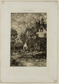 Entering a Village, from Revue Fantaisiste, 1861. Creator: Rodolphe Bresdin.