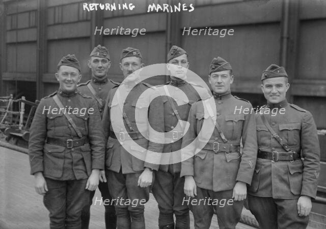 Returning marines, 1918 or 1919. Creator: Bain News Service.