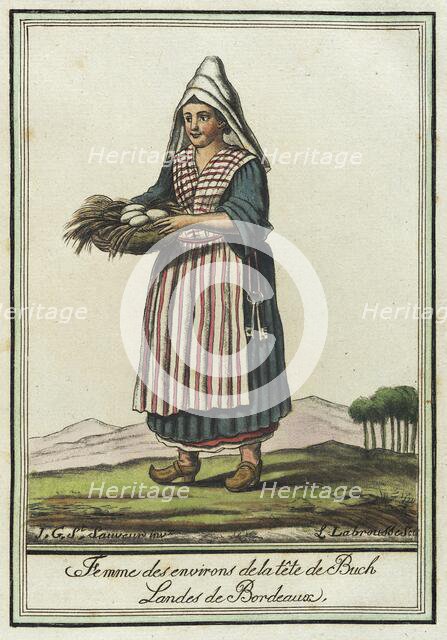 Costumes de Différent Pays, 'Femme des Environs de la Tête de Buch Landes de Bordeaux', c1797. Creator: Jacques Grasset de Saint-Sauveur.