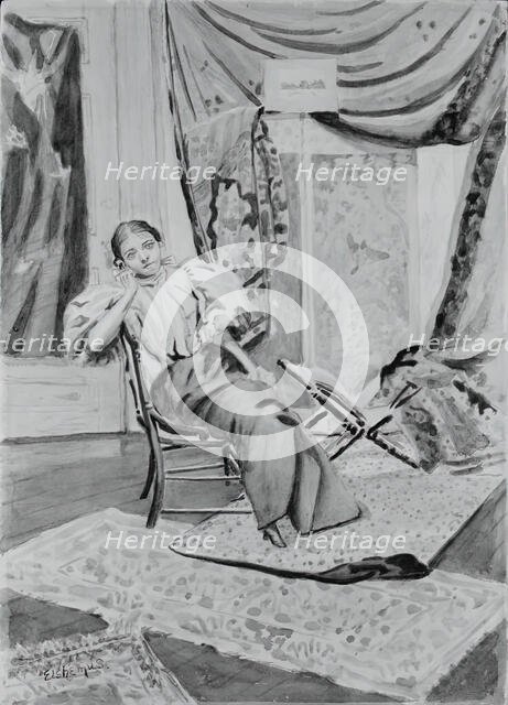Girl on Chair, c. 1891. Creator: Louis Michel Eilshemius.