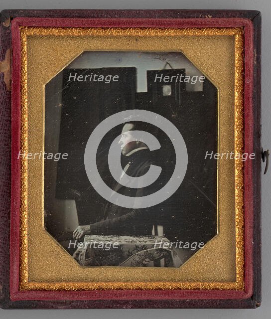 Untitled (Portrait of a Seated Man in Profile), 1845. Creator: Unknown.