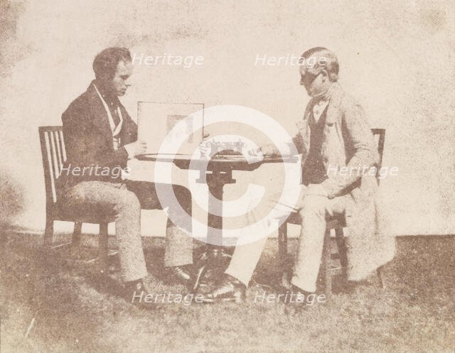 Nicolaas Henneman Showing an Album to Charles Porter, ca. 1845. Creator: William Henry Fox Talbot.