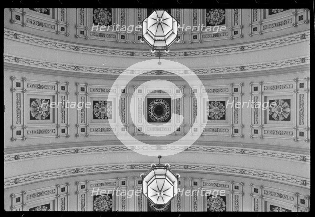 Ceiling of Victoria Hall, Town Hall, Victoria Square, Leeds, West Yorkshire, c1955-c1980. Creator: Ursula Clark.