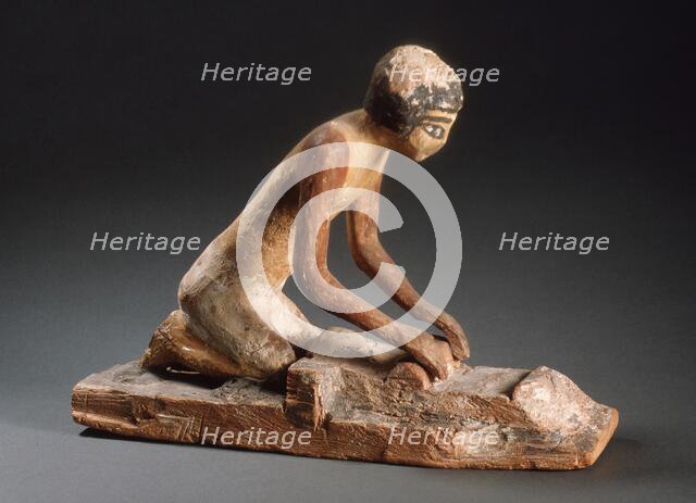 Model of a Woman Grinding Grain, 2134-1991 B.C.. Creator: Unknown.