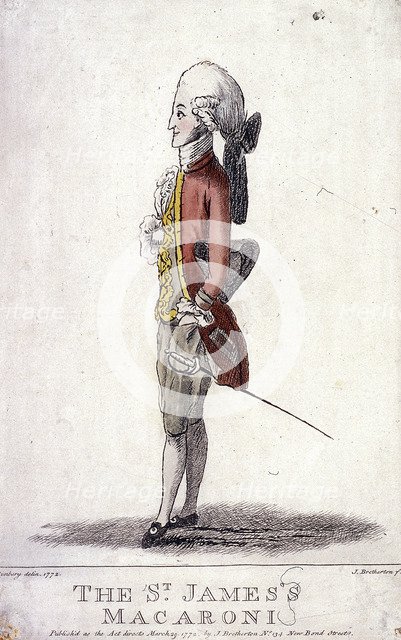 'The St James's Macaroni', 1772. Artist: James Bretherton