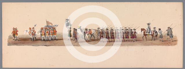 Historical parade at the second centenary of the Utrecht University, 1836 (plate 3), 1837. Creator: Victor Adam.
