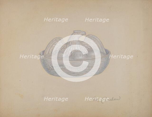 Butter Dish (Hen), c. 1941. Creator: Edward Bashaw.