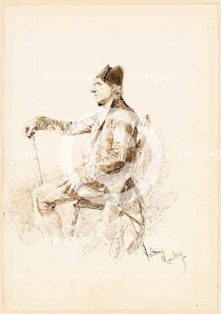 Seated Man in Profile, 1869. Creator: Mariano Jose Maria Bernardo Fortuny y Carbo.