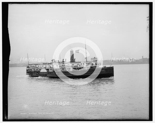 Steamer City of Mackinac, Detroit & Cleveland Navigation Co., c1908. Creator: Unknown.