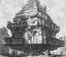 View of a large structure, remains of the Tomb of the Metelli on the Appian Way..., 1756-57. Creator: Giovanni Battista Piranesi.