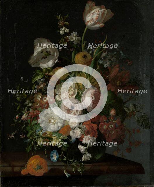 Still Life with Flowers in a Glass Vase, c.1690-c.1720. Creator: Rachel Ruysch.